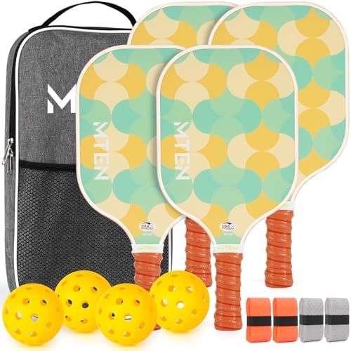 Lemon and mint circles MTEN beginner pickleball paddle set